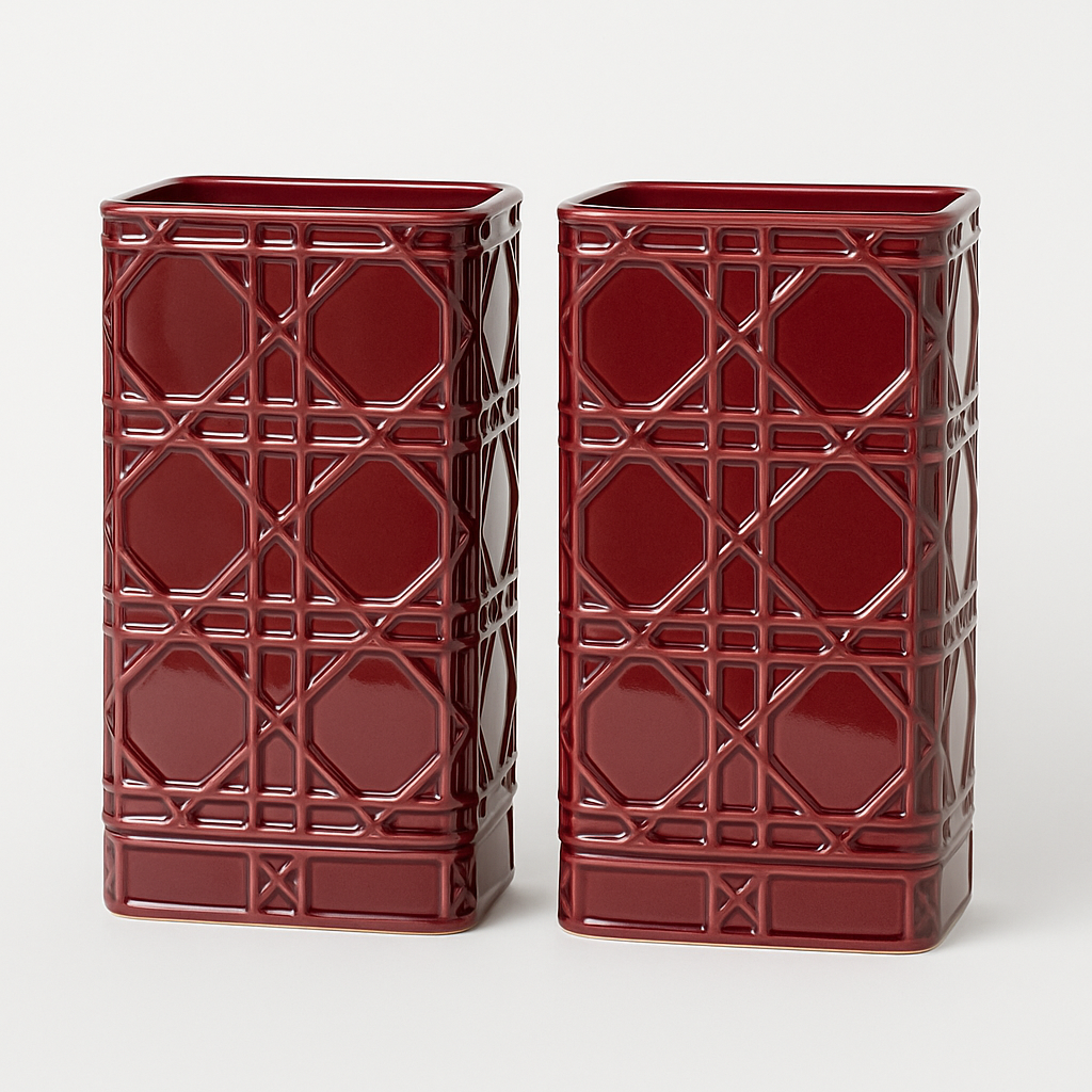 GEOMETRIC BURGUNDY